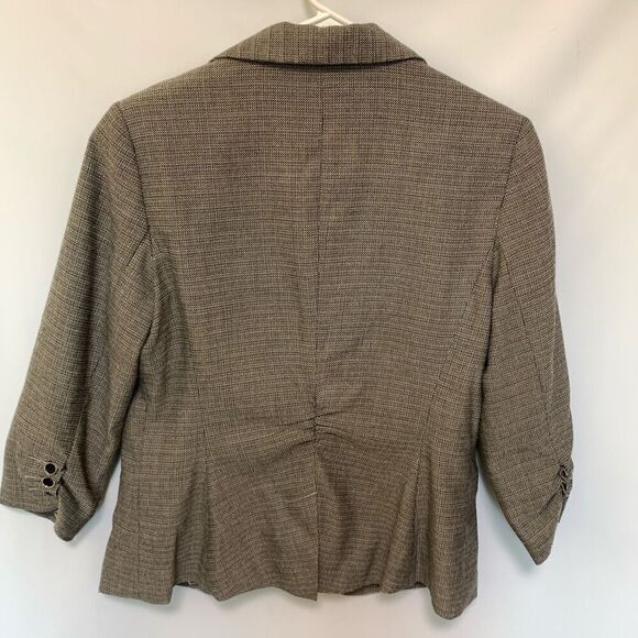 Cabi Women's Plaid Notch Lapel Single Breasted Blazer Jacket Black Tan Size 6 - Picture 6 of 10